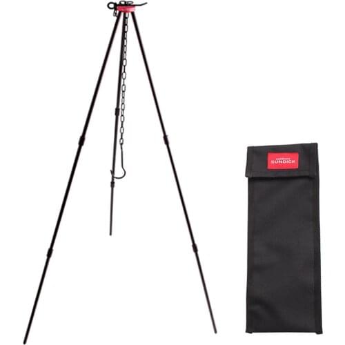 SUNDICK Camping Tripod for Fire Hanging Pot Outdoor Campfire Cookware Picnic Cooking Pot Grill Aluminum Alloy Camping Equipment