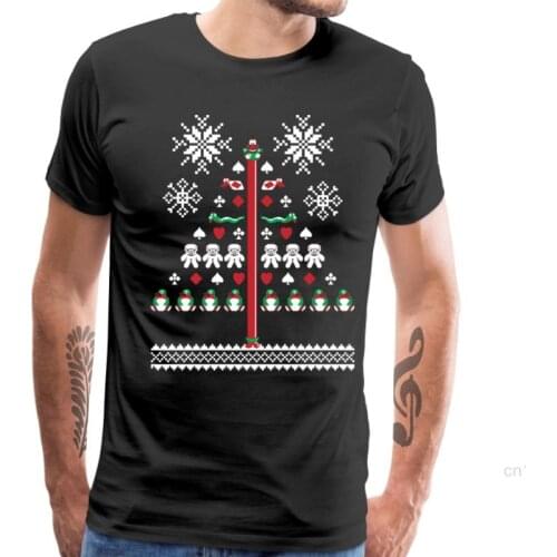 Christmas T-shirt Men Xmas Tree Tshirt Cod Rest Ye Merry Gentlemen Top Ajax Geek Family T Shirt Jesus Code God Streetwear Cotton