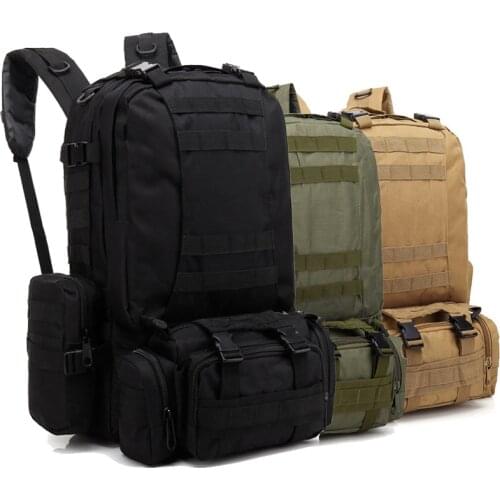 Tactical Gear Camouflage Military Backpack Hunting Backpack 50L Large Capacity Travel Backpack Outdoor Hiking Shoulder Bag