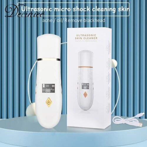 Ultrasonic Ion Heating Facial Skin Scrubber Pore Cleanser Skin Spatula Blackhead Remover Comedone Extractor Facial Lift Tool