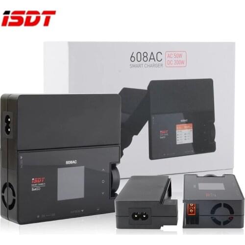 ISDT 608AC AC 60W DC 200W 8A BattGo Smart Battery Charger Discharger with Detachable Power Supply Lilon LiPo LiHv 1-6S Pb 1-12S