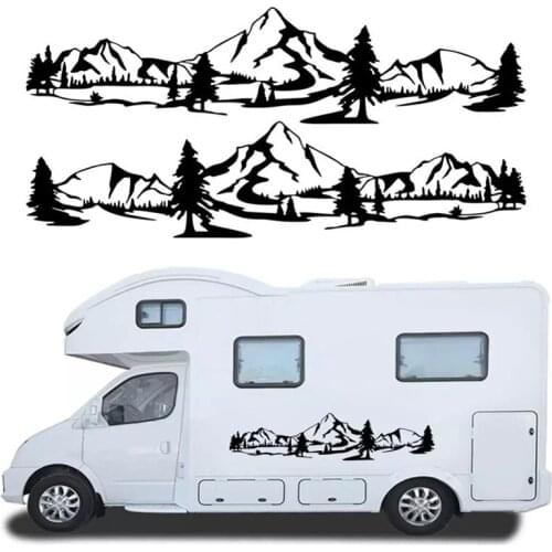 Universal Waterproof Mountain Totem Car Sticker Pine Tree Car Body PET Sticker Garland Auto Styling Decor Accessories