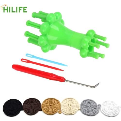 Knitter Wool Rope Craft Tools Knitting Doll Spool Loom DIY Weaving Tool Double Head Alternative Flower Arranger 1 Set