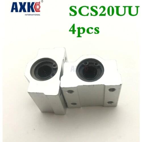 High Quality 4 Pcs Sc20uu Scs20uu 20mm Linear Ball Bearing Slide Unit 20mm Linear Bearing Block For Diy Cnc Router Linear Slide