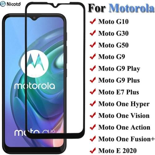 Tempered Protective Glass For Motorola Moto G10 G30 G50 G9 Plus Play Moto One Vision Action Hyper E7Plus E 2020 Screen Protector