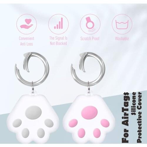 Protective Case For Airtags Tracking Silicone Case for dog Soft Anti-loss Apple Air tags Silicone Case for Cover Hangable