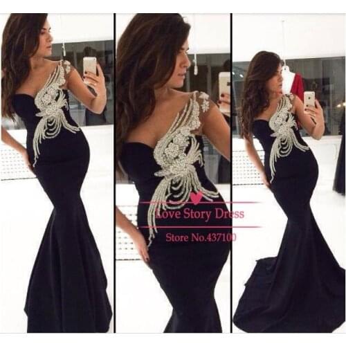 Vestido de renda women party new fashion sexy crystal beading black mermaid long evening free shipping mother of the bride dress