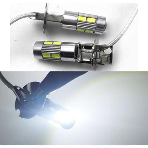 100pcs /Lot H3 LED Universal Fog Lamp Assembly 10SMD 5630 Small Lights Bulbs 12v High Power Auto Beam Auto Headlight for Car