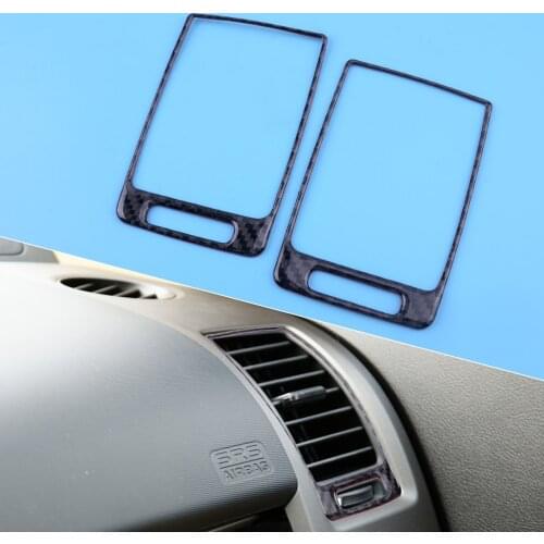 2Pcs/Set Car Black Carbon Fiber Side Air Vent Outlet Panel Cover Trim Styling Fit For Honda CR-V 2007 2008 2009 2010 2011