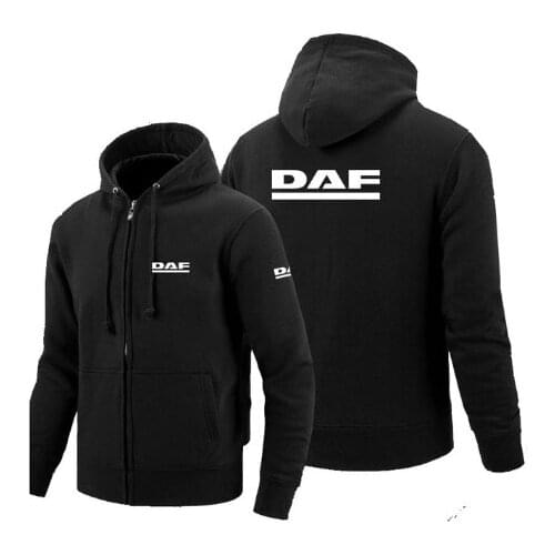 2020 DAF logo zipper Sweatshirt Men Zipper Hoodies Autumn Hoodie Winter Long Fashion Casual Clothes