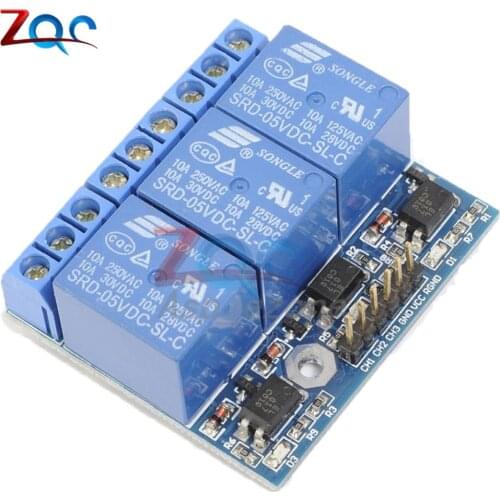 3 Channel Relay Module With Optocoupler Isolation Opto-isolated Compatible 3.3V 5V Signal High-voltage Relay