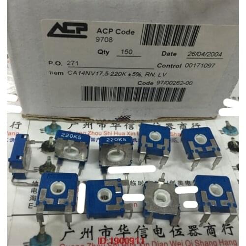 5pcs/lot ACP CA14NV17.5 220K Spanish square adjustable potentiometer 220K mounting hole elliptical
