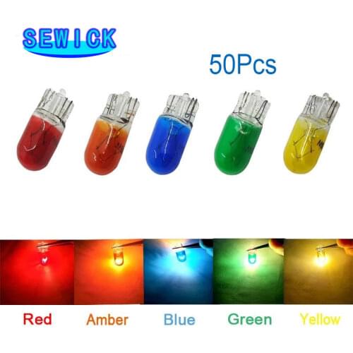 50pcs car t10 halogen w5w 194 158 wedges 12v 5w xexon lamp warm white amber instrument light reading light clearance lamp