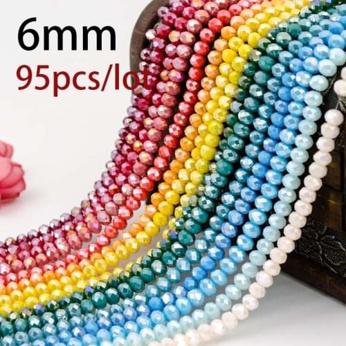 5A qaulity !!!6MM 95 piece/lot Bicone crystal beads Cut Faceted Round Glass Beads
