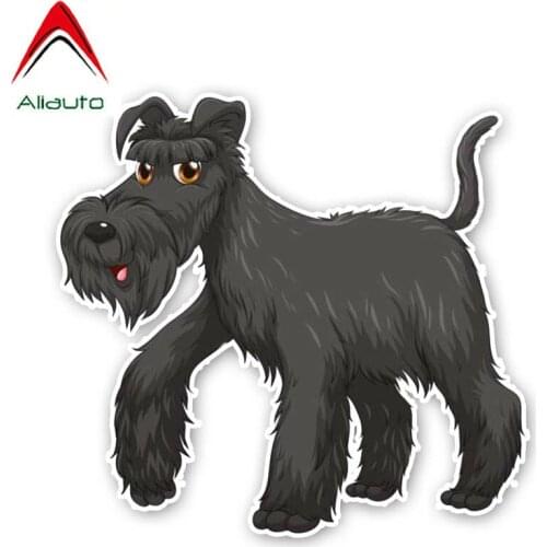 Aliauto Personality Cartoon Car Sticker Lovely Pet Dog Schnauzer PVC Decal for Automobiles Motorcycles Laptop Fridge,12cm*11cm