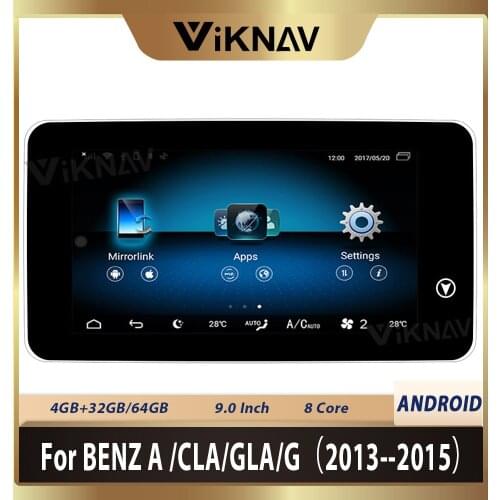 Android Car GPS Navigation For-Benz A CLA GLA CLass 2013 2014 2015 BT WiFi 9 inch Touch Screen Multimedia Radio Player