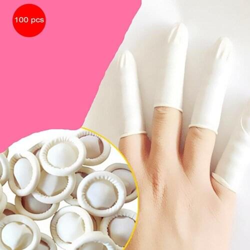 100 PCS Anti-static Finger Sleeve Disposable Extension Glove Tool Natural Latex Durable Practical Non-slip Protective