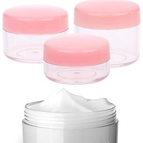12pcs/lot 15 Gram 15ml Jars, Small Cosmetic Sample Empty Container, Plastic Round Pot Pink Screw Cap Lid, Tiny 15g Bottle