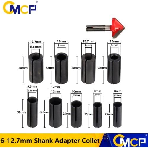 1pc 6mm 6.35mm 8mm 9.5mm 10mm 12mm 12.7mm Shank Adapter Collet CNC Router Tool Holder Milling Chuck Collet