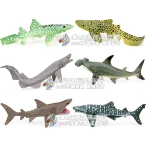 Solid model plastic ocean animal shark child toy gift model 6pcs/set
