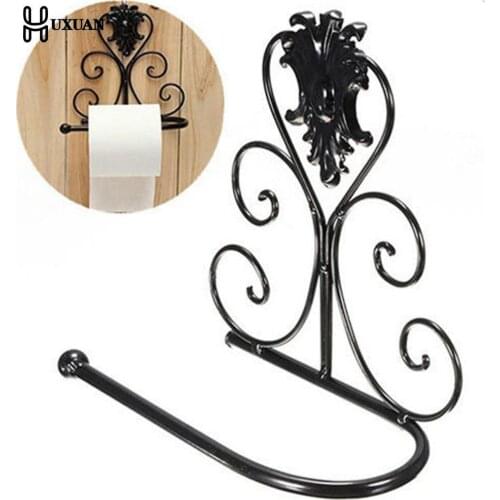 Iron Toilet Paper Roll Holder Bathroom Wall Mount Rack toilet paper holder 1PCS Vintage Black Paper Holder
