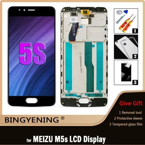 Original For Meizu M5S LCD Display Screen Touch Digitizer Assembly For 5.2 inch meilan 5S M612H M612M With Frame Replace