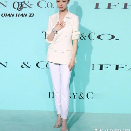 Qian Han Zi Spring Autumn designer office stylish double-breasted suit Set of coats Ankle-Length Pants two-piece set