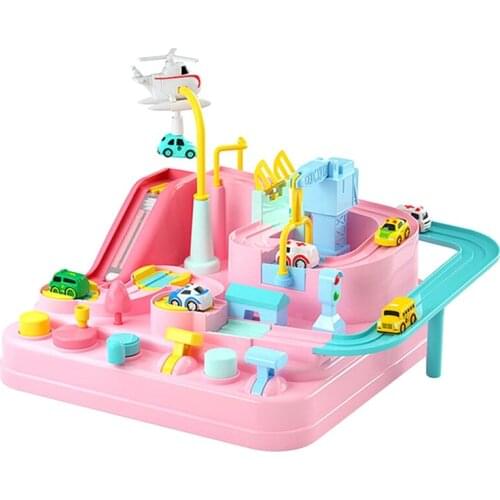 Racing Rail Car Track Car Adventure Game Brain Game Mechanical Interactive Train Toy Racing Educational Toys for Kids