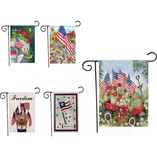 Happpy Independence day Hanging garden flag Stars Animal Digital Printing Flag of American July 4th Garden Outdoor Decor