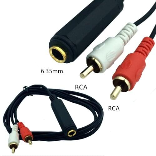 ERE RCA to 1/4 Adapter Cable, 6.35mm 1/4 inch TRS Stereo Jack Female to 2 RCA Male Plug Y Splitter Adapter Cable