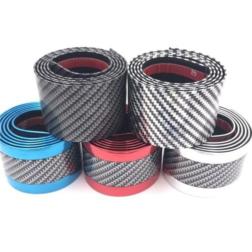 Car Carbon Fiber Door Sill Strips Anti Stepping Stickers Body Scratch Front Surround Collision Accessories