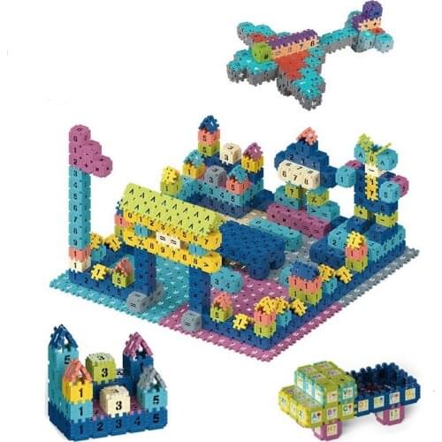 Building Blocks DIY Puzzle Kits Plastic Bricks Creative Educational Toys For Children Games Kids Birthday Gift Construction Toy
