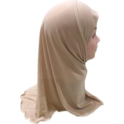 Suit About Age 2 to 7years Old Girl) Solid Color Little Girl Hijab Plain