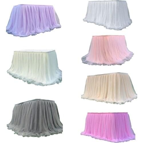 Colorful Tablecloth Tulle Dessert Reception Table Skirt Decoration Dropship