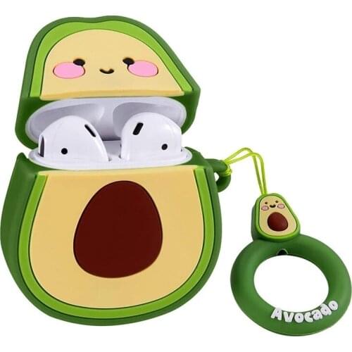 Cute Cartoon Avocado Soft Earphone Case For Apple AirPods 1 2 3 Liquid Silicone Wireless Bluetooth Headphones Protective Cover