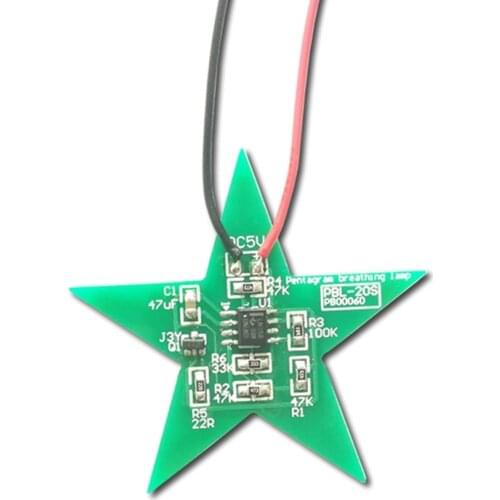 DIY Kit Five-Pointed Star Breathing Light Gradient LED Light for Soldering Red D08A