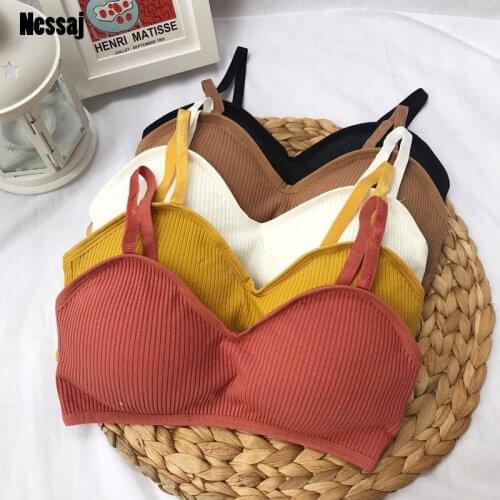 Nessaj Korean Version Teenage Girl Summer Wild Bra Seamless Push Up Bras For Women Elasticity Soft Tube Top Underwear