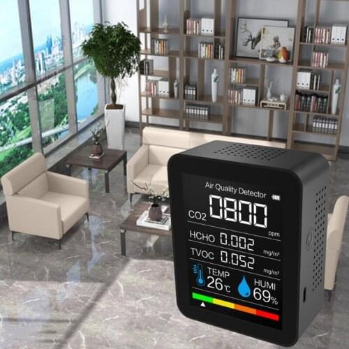 Portable TVOC CO2 Meter Digital Temperature Humidity Sensor Tester Air Quality Monitor Carbon Dioxide Formaldehyde Detector