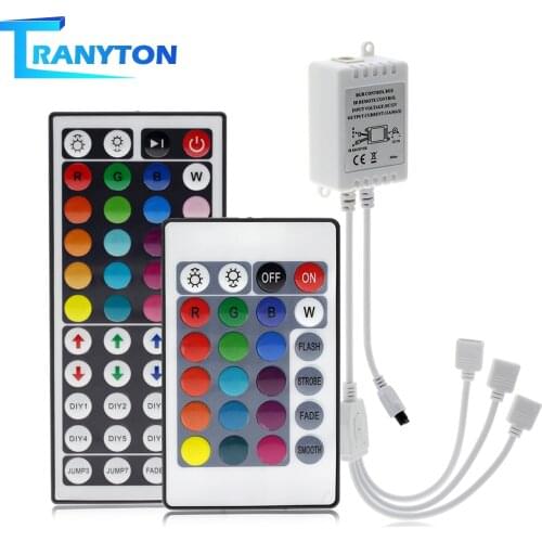 LED RGB Controller DC12V Mini 44/24 Key IR Remote Controller For 3528 5050 RGB LED Strip Lights