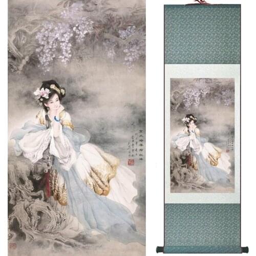 Figure painting Home Office Decoration Chinese scroll painting beautyfull girl painting LTW2017112314