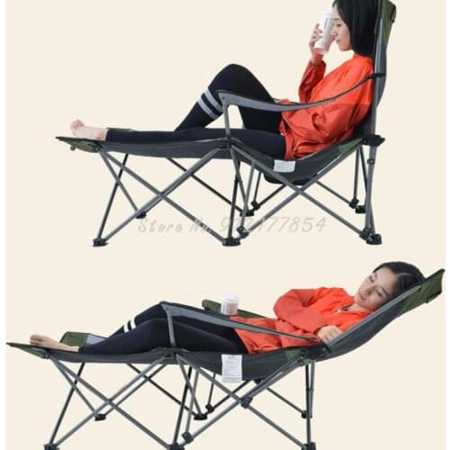 Recliner Folding Lunch Break Office Portable Folding Bed Accompanying Beach Chair Outdoor Fishing Chair Lightweight