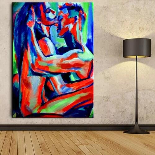 Modern Abstract Nude Art Painting A Pair Lovers Canvas Painting Wall Art Pictures Posters and Prints For Living Room Home Decor