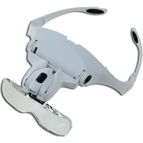 LED Head Lamp Adjustable Light Equipment Glasses-type Head-mounted Magnifier Microblading Permanent Makeup Magnifying Glass