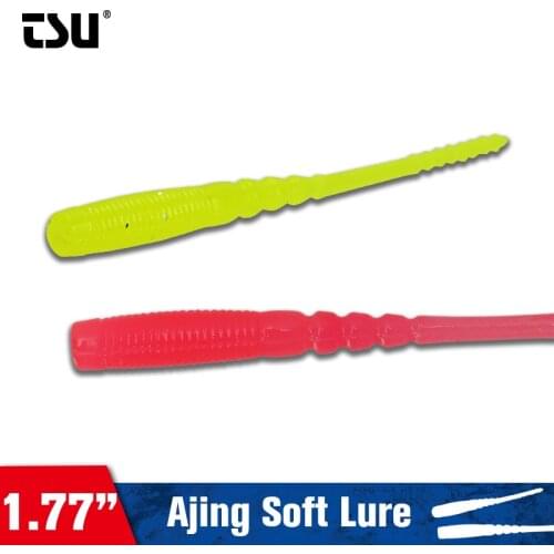 TSURINOYA Ligh Game Ajing Soft Fishing Lure 0.2g 45mm ZS 10pcs Needle tail Rockfish Ocean Rock Luminous Artificial Bait