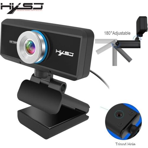 HXSJ USB Web Camera 720P HD 1MP Computer Camera Webcam Built-in Sound-absorbing Microphone 1280 * 720 Dynamic Resolution PC