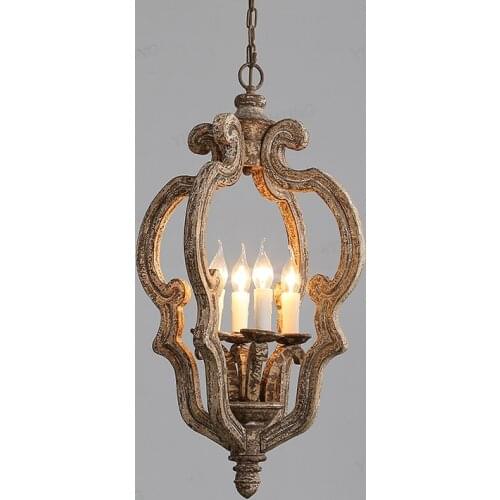 Living room chandelier lighting vintage wooden hanging 4 lights kitchen chandeliers Decorative in dining room master bedroom