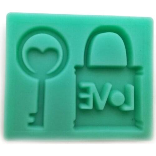 Valentines Day Lock and Key for Cake Decorating,Cupcakes,Sugarcraft,Chocolate,Pastry,Polymer Clay,Epoxy Resin