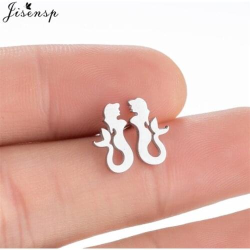 Fashion Mermaid Sweet Princess Earrings for Women Cartoon Fish Tail Stud Earring Party Femme Piercing Jewelry Pendientes 2021