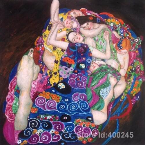 Famous Portrait Paintings by Gustav Klimt the virgin Reproduction nude art women Hand painted High quality