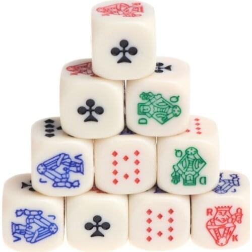 10pcs 16mm Multicolor Acrylic Cube Dice Beads Six Sides Portable Table Games Toy U2JB